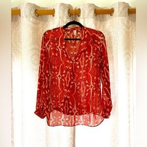 Forever 21 Boho Top - Burgandy Print